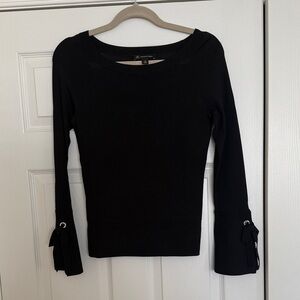 INC International Concepts Black Long Sleeve Blouse